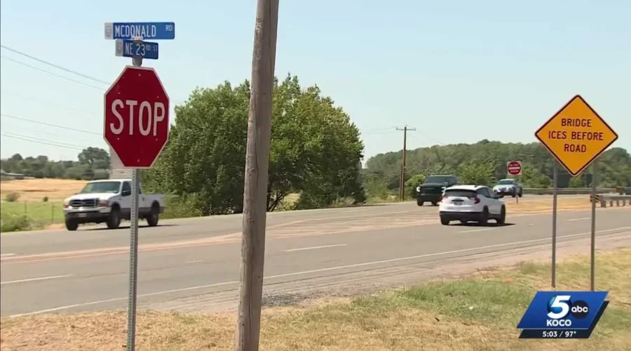Police investigate a crash scene on NE 23rd in Choctaw near homes along the roadway
