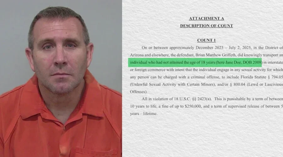 A federal courthouse exterior tied to the Brian Griffeth sex abuse case